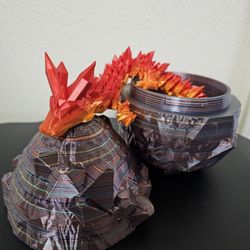 Large 3d Printed Dragon With Egg 