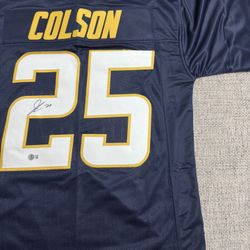 Junior Colson Signed Autograph Custom Jersey -Beckett Coa -LA Chargers 