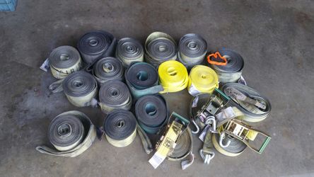 Tie down belts plus ratchets