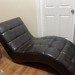 Faux Leather Chaise