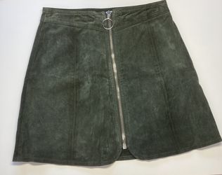 Zara Green Suede Skirt