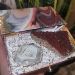 Mixed Crystals Box Druzy Amethyst 