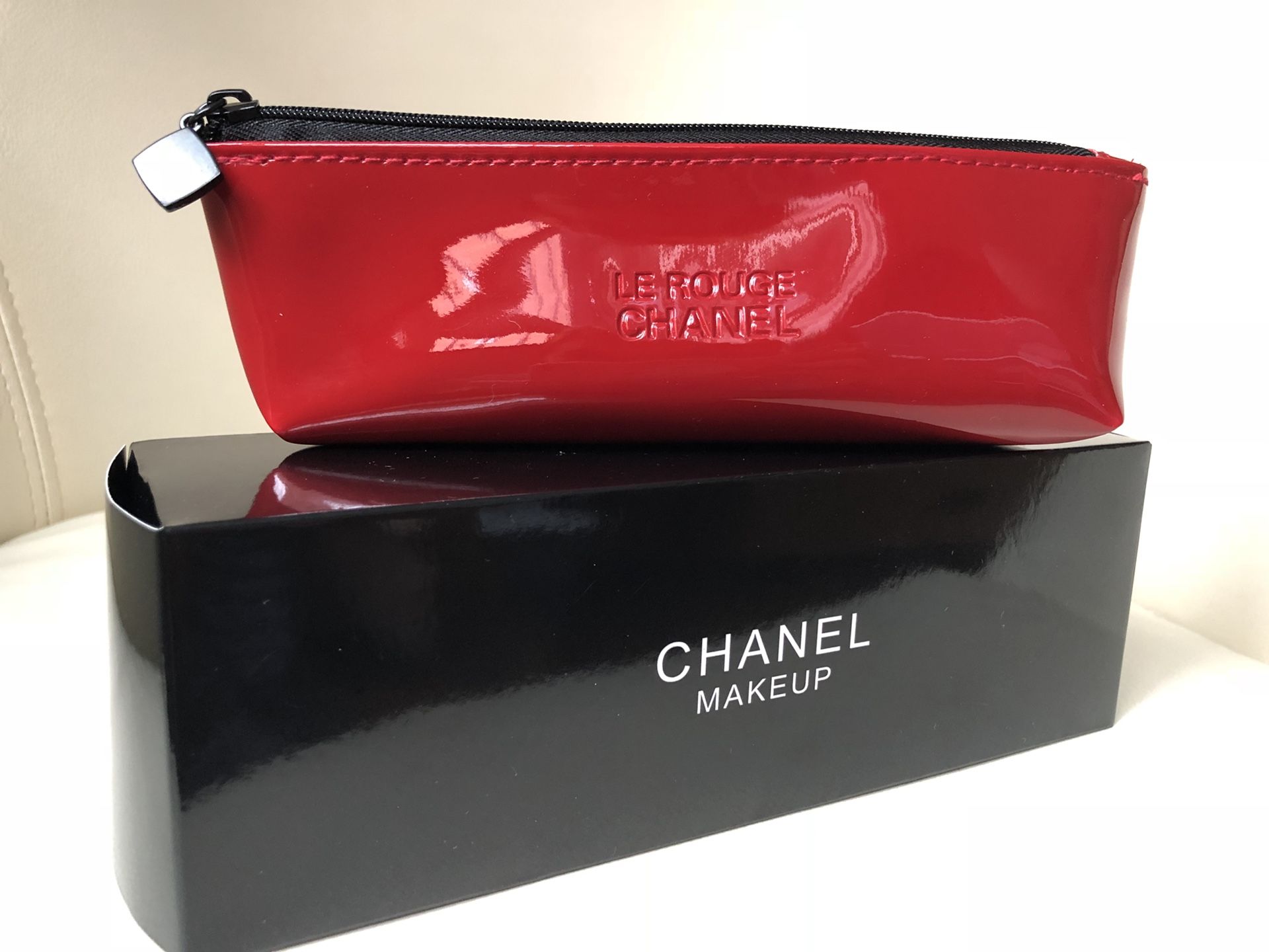 Chanel VIP Gift Make UP Pencil Case Red with Box for Sale in