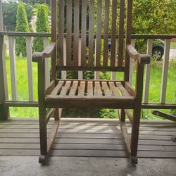 Wooden Patio Rocking Chairs (Two Available)