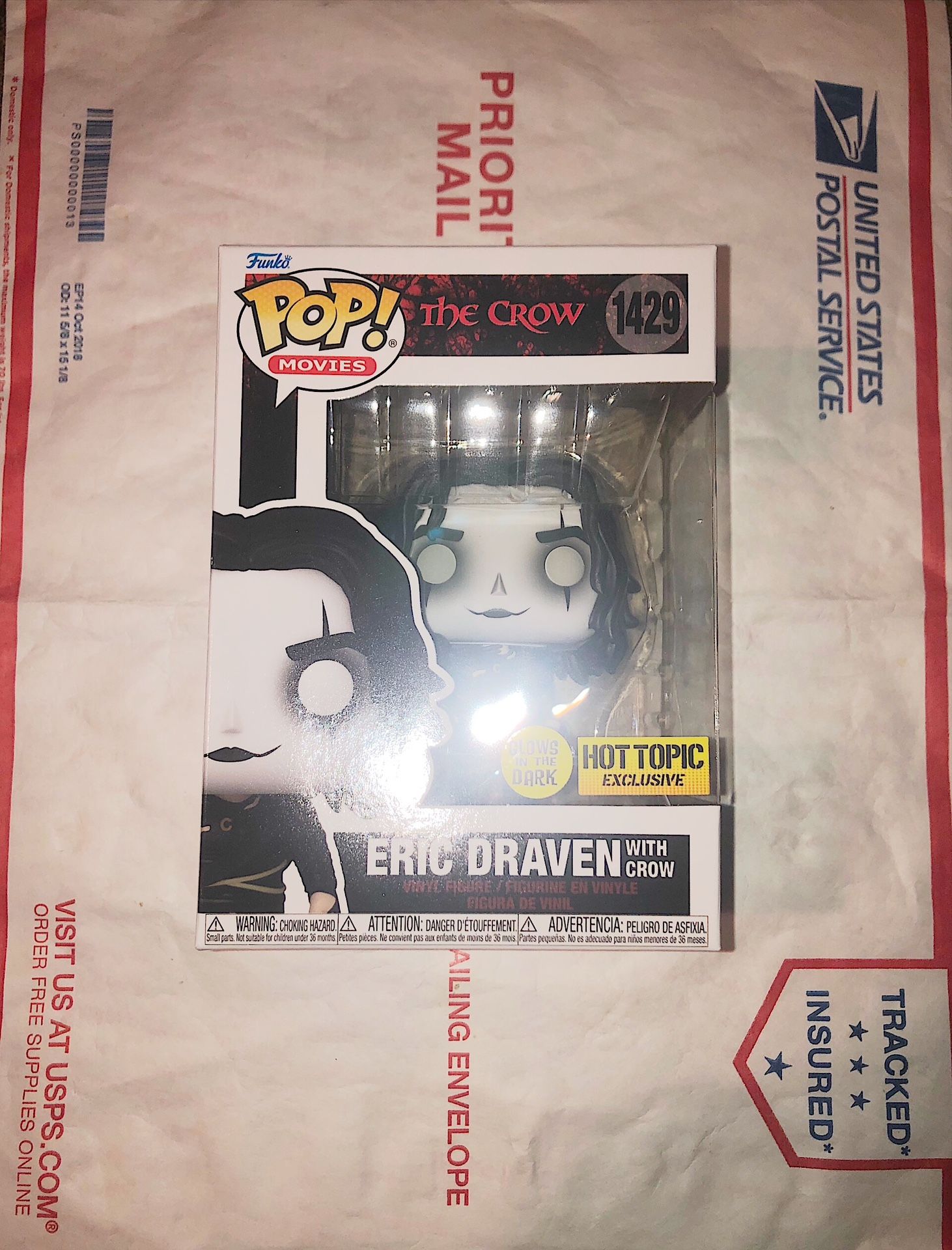 Funko Pop! Movies: The Crow - Eric Draven GITD Vinyl Figure #1429 (Hot Topic Exclusive)