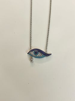 Beautiful Stainless Steel with Evil Eye Zirkon Necklace