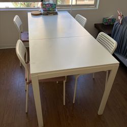 IKEA Extended Dining Table & Chairs