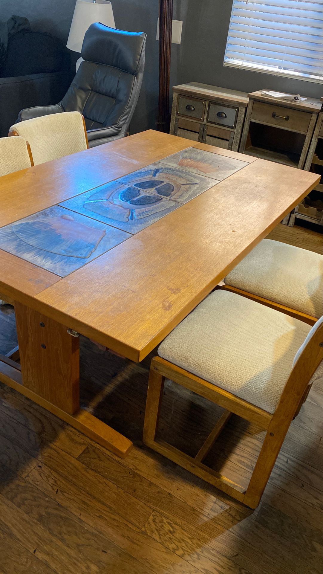 Teak table & 5 Chairs- Free