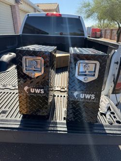 UWS Black Diamond Plate Truck Tool Boxes (Pair)