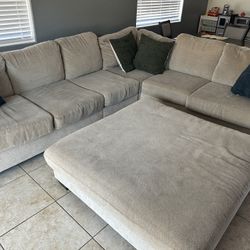 Large L-Couch With Oversized Ottoman