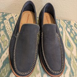 Men's size 11 leather Tommy Bahama Felton loafer navy blue
