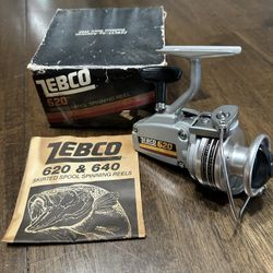 Vintage Zeno fishing reel 620 new old stock with original box and paperwork