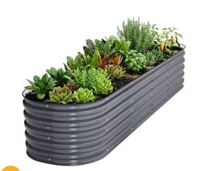 17'' Tall 8x2  Black Metal Raised Garden Bed