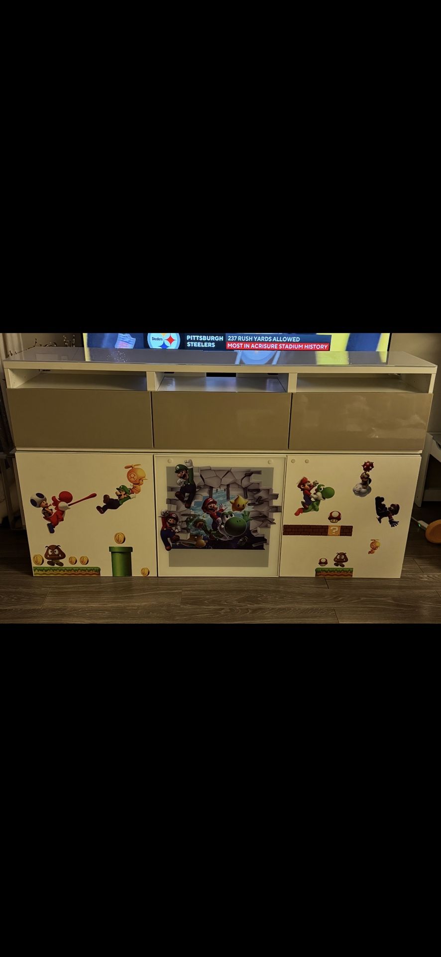 Super Mario TV Stand Glass Top (Removable)