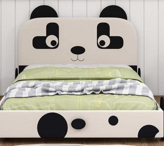 Twin Size Bed, Panda Frame With Mattress