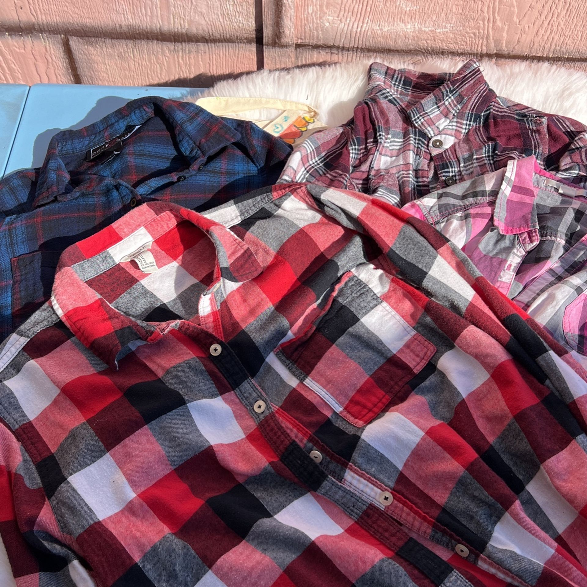 4 Plaid Long Sleeve Shirts