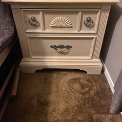 Two vintage blond nightstands