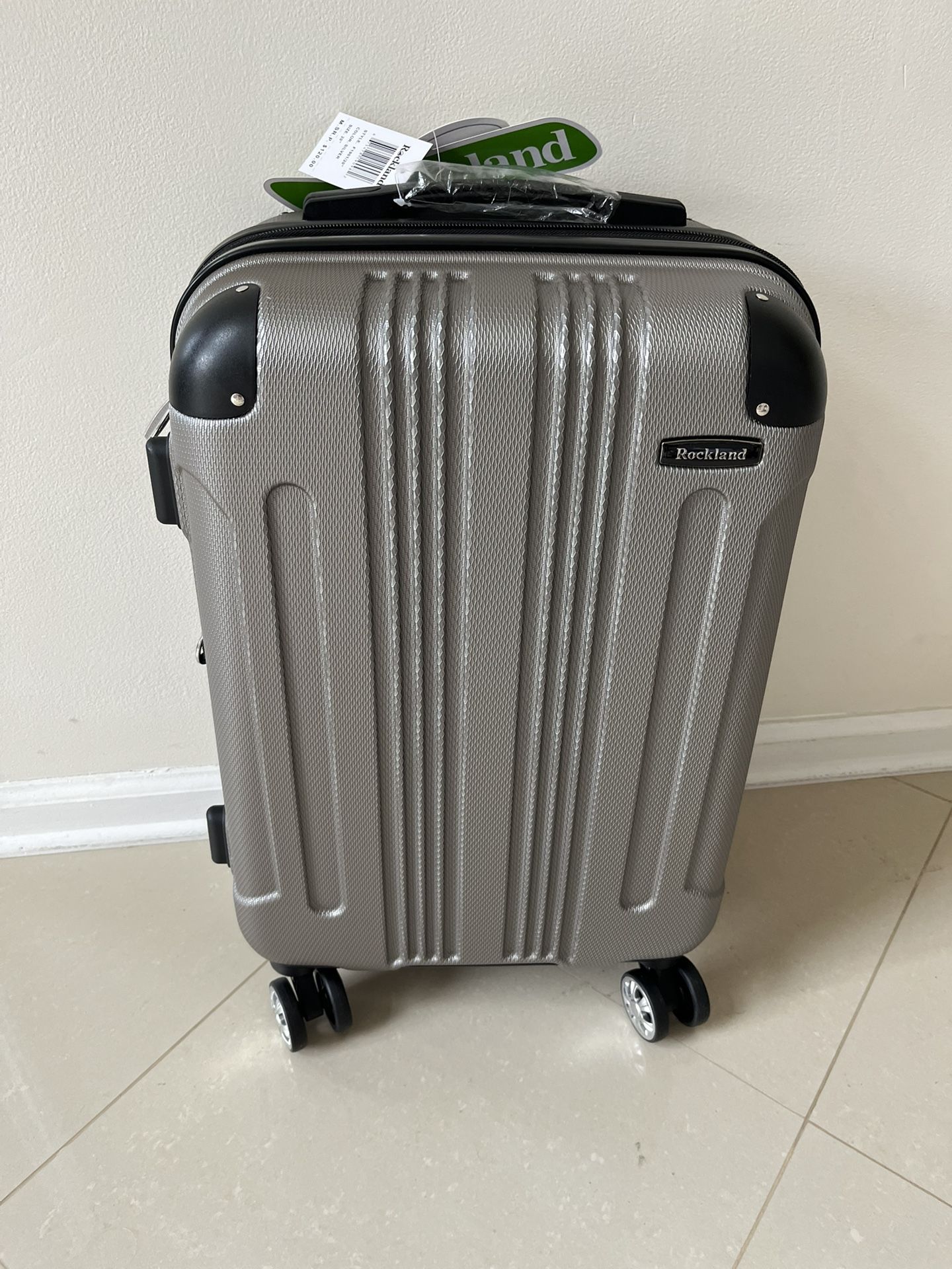 NEW Carry On Spinner Suitcase W/ Hardside Expandable Luggage W/ Spinner Wheels, Silver, Carry On 20 Inch !
