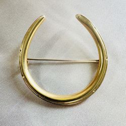 10k Gold Antique Lucky Horseshoe Brooch FIRM