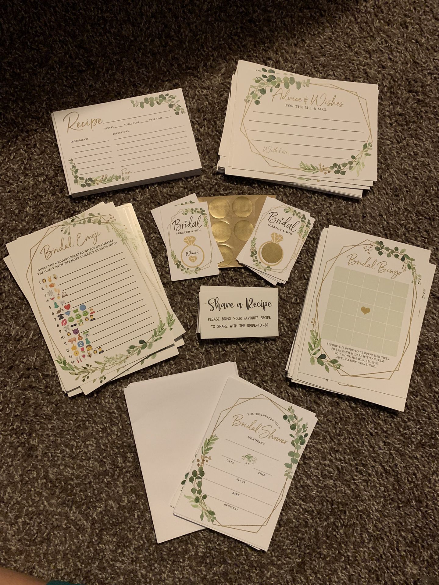 Bridal Shower Decor/games/cards