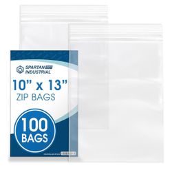 340 Spartan Industrial - 10" X 13" Quart Clear Reclosable Zip Plastic Poly Bags NEW