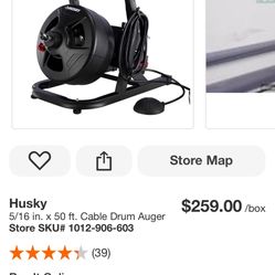Husky 5/16 in. x 50 ft. Cable Drum Auger