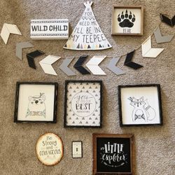 Woodland Theme Bedroom or Baby Nursery Decor.  