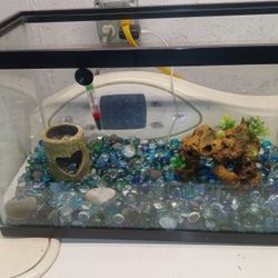 10 Gallon Fish tank With Bonus Gravel No Lid Tank Only