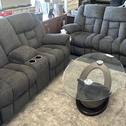 Dark Gray Sofa And Loveseat Recliner 