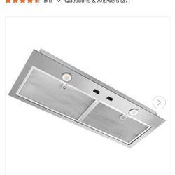 30 in. 300 Max Blower CFM Built-In Powerpack Insert for Custom Range Hoods with LED Light in Stainless Steel