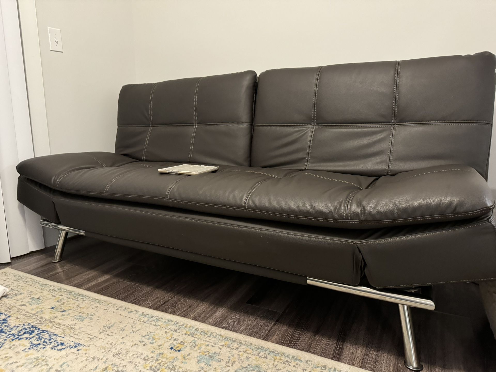 Faux Leather Sofa Converting to Sofa