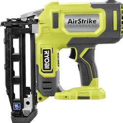 RYOBI ONE+ 18V 16-Gauge Cordless AirStrike Finish Nailer (Tool Only), P326, Green