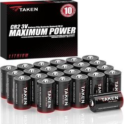 new CR2 Battery 3V Lithium (24-Pack), CR2 3V Battery High Power Lithium Battery 10 Years Shelf Life for Range Finder, Photo Cameras, Alarm Systems and