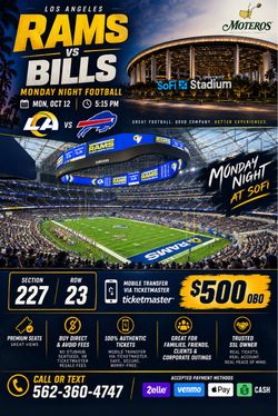 Rams vs. Bills MNF Sofi Stadium