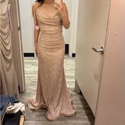 Rose-gold Prom Dress