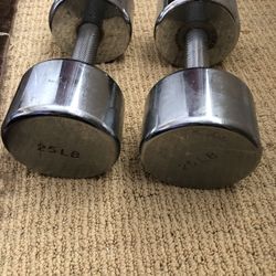 25 Lb Chrome Dumbbell Set