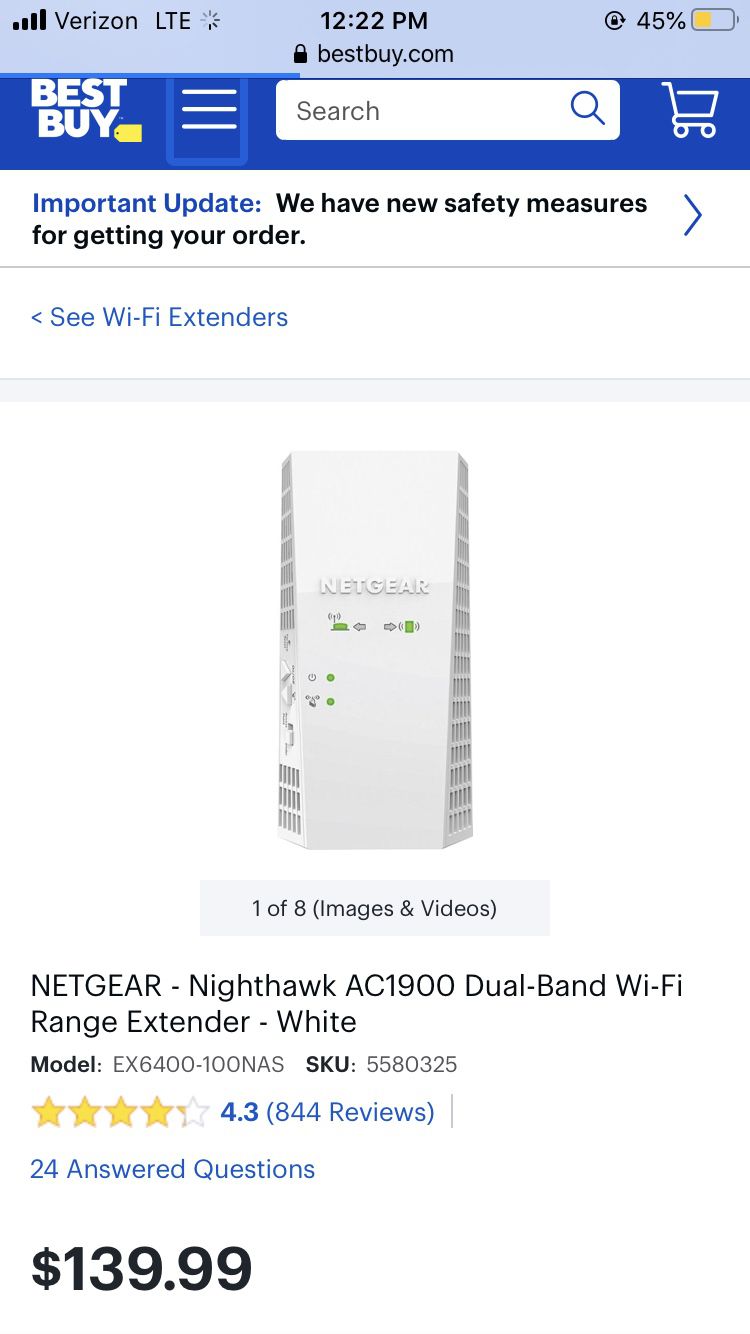 NETGEAR AC 1900 WiFi extender