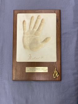 Muhammad Ali Handprint Plaque – Silk Road Gifts Boxing Series – Authorized by Muhammad Ali – Original Box