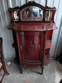 Antique Victorian Mahogany Music Cabinet