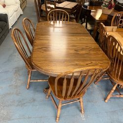 (In store) Oak oval dining table and 4 chairs