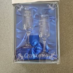 Two Champagne Celebration Flutes