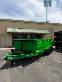 2027 Buckshot 7x16x3 Dump Trailer -Lime Green