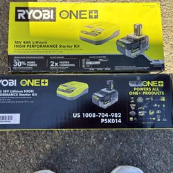 Ryobi 18v 4Ah Lithium Started Kit