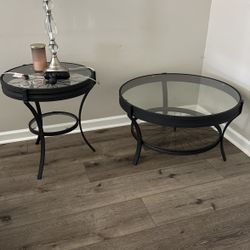 MUST GO. (2 Pieces) Industrial End And Coffee Table