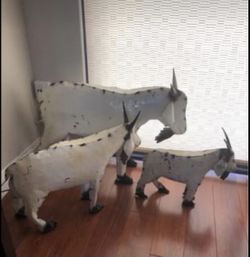 Sculpture of Goats Handcrafted 