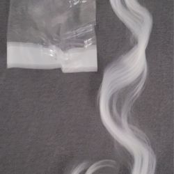 White Hair Extensions  12 Pcs