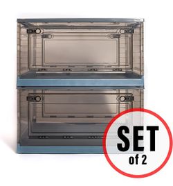 NEW in Box! X-LARGE Storage Bins, Side Opening, Stackable Lid Collapsible, Foldable