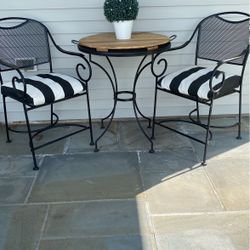 Bistro Table With Wooden Tray