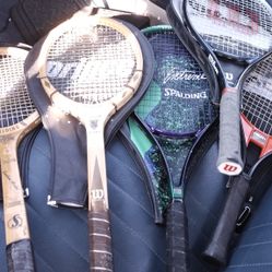 Used Older Professional Tennis Rackets With Cases 