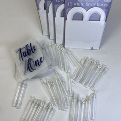 Table Number With Favor Bags And Mini Party Bubbles (empty) 